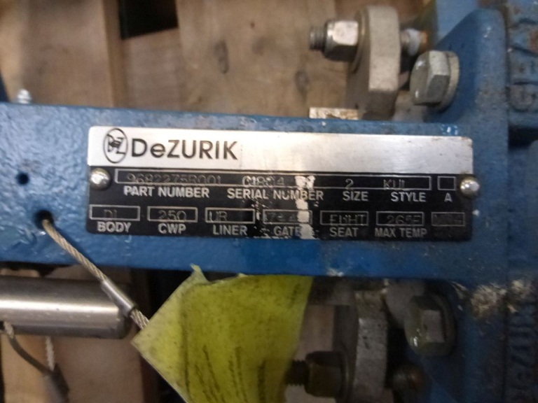 DEZURIK 6" KNIFE GATE VALVE HAND OPERATED NEW SURPLUS